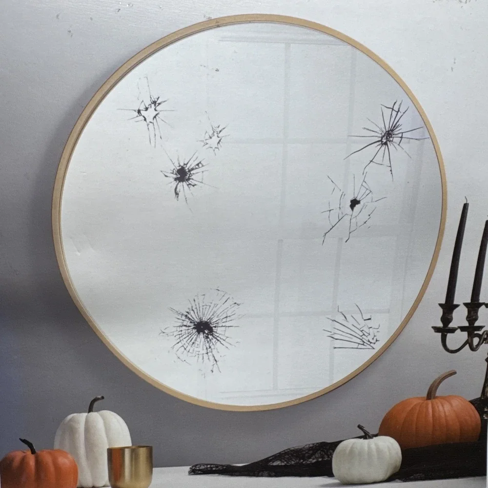 Martha Stewart Crafts Halloween Window Mirror Clings Decorations Haunted‎ Cracks